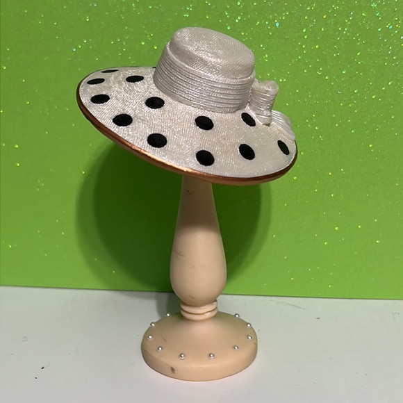 Classic Couture Hat Collection Black & White Hat with Stand - Picture 3 of 10